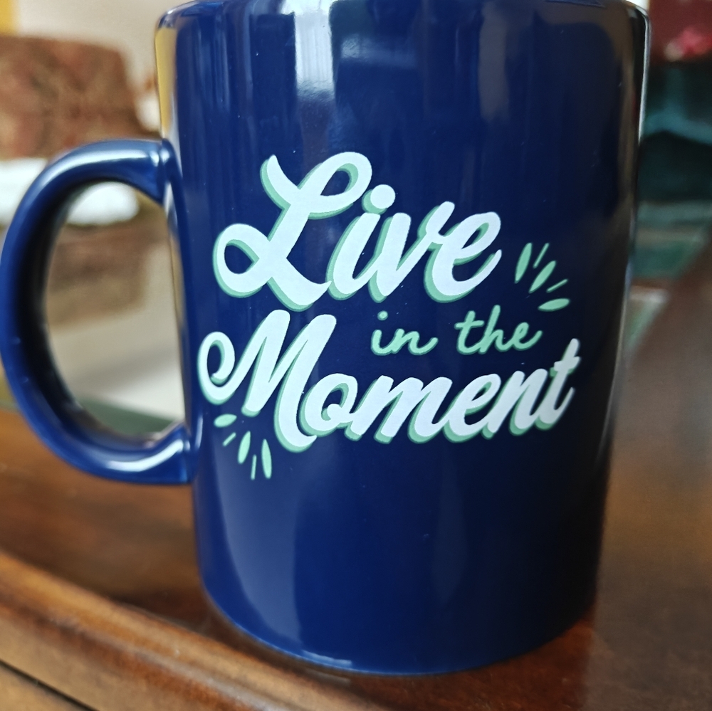 Live in the Moment Blue Mug. ***Two for $20***